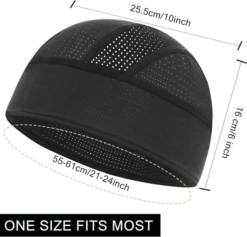vidsel Skull Cap Cooling Helmet Liner Beanie Breathable Mesh Sweat Wicking Cycling Running Hat for Men Women - Image 2